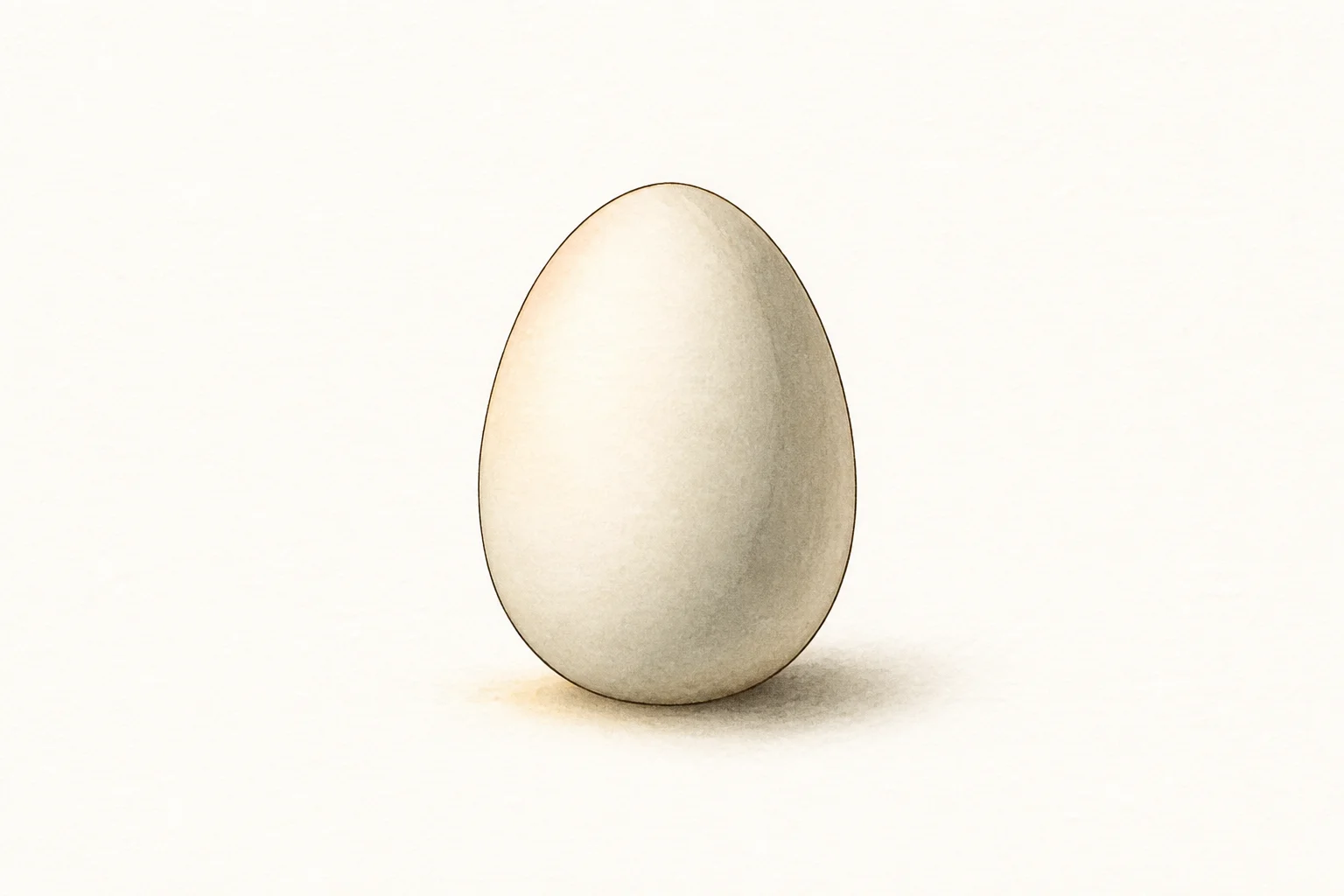 측면에서 빛을 받은 달걀 모양 형태의 밝은 면과 그늘진 면을 그린 삽화